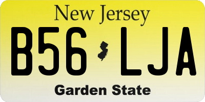 NJ license plate B56LJA