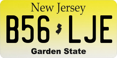 NJ license plate B56LJE