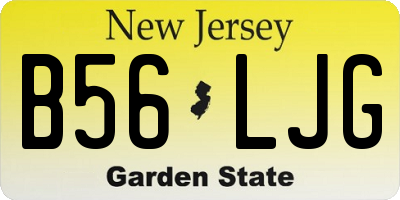 NJ license plate B56LJG