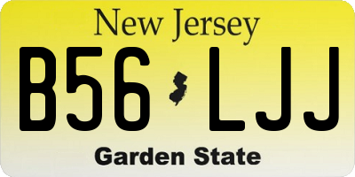 NJ license plate B56LJJ