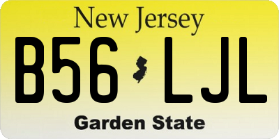 NJ license plate B56LJL