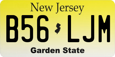 NJ license plate B56LJM