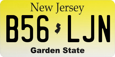 NJ license plate B56LJN