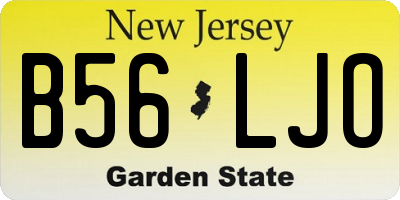 NJ license plate B56LJO