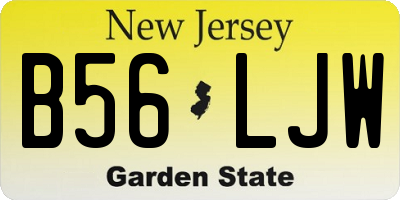 NJ license plate B56LJW