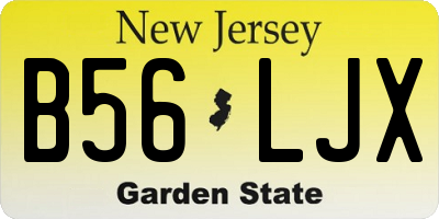 NJ license plate B56LJX
