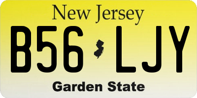 NJ license plate B56LJY