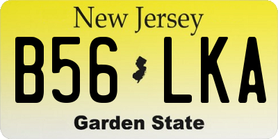 NJ license plate B56LKA