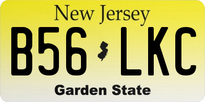 NJ license plate B56LKC