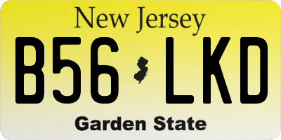NJ license plate B56LKD