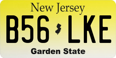 NJ license plate B56LKE