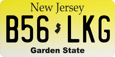 NJ license plate B56LKG