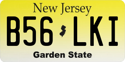 NJ license plate B56LKI