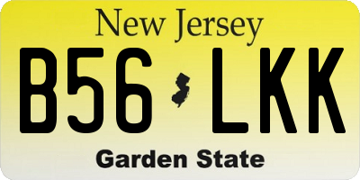 NJ license plate B56LKK