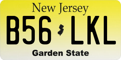NJ license plate B56LKL