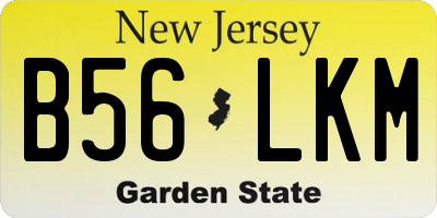 NJ license plate B56LKM