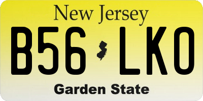 NJ license plate B56LKO