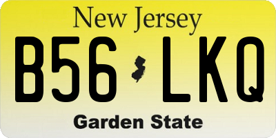 NJ license plate B56LKQ