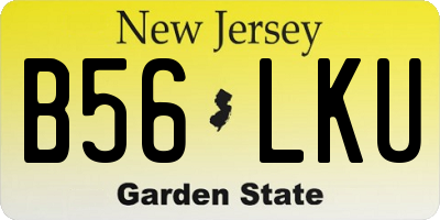 NJ license plate B56LKU