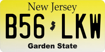 NJ license plate B56LKW