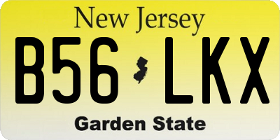 NJ license plate B56LKX