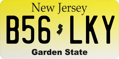 NJ license plate B56LKY