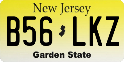 NJ license plate B56LKZ
