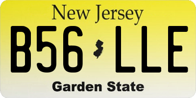 NJ license plate B56LLE