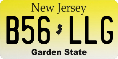 NJ license plate B56LLG