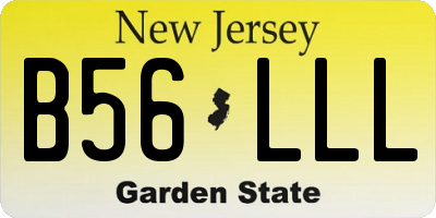 NJ license plate B56LLL