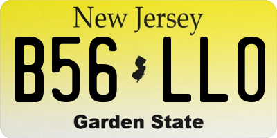 NJ license plate B56LLO