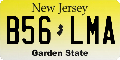 NJ license plate B56LMA