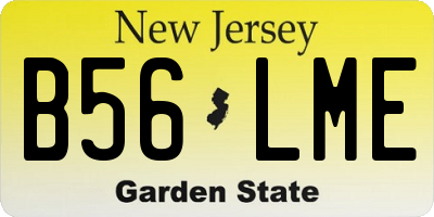 NJ license plate B56LME