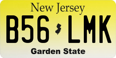 NJ license plate B56LMK