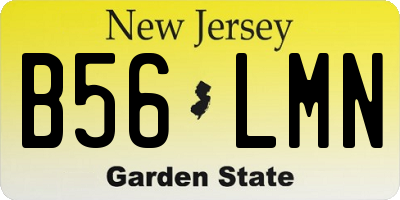NJ license plate B56LMN