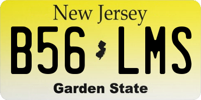 NJ license plate B56LMS