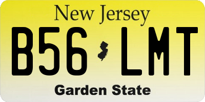NJ license plate B56LMT