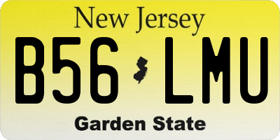NJ license plate B56LMU