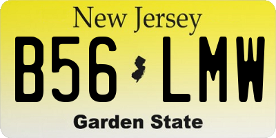 NJ license plate B56LMW