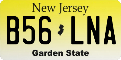 NJ license plate B56LNA