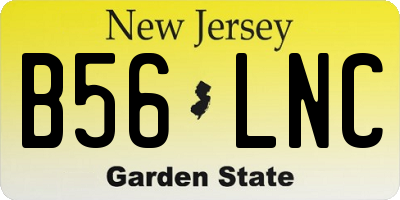 NJ license plate B56LNC
