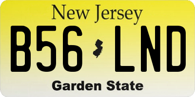 NJ license plate B56LND