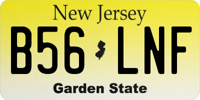 NJ license plate B56LNF