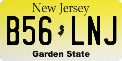 NJ license plate B56LNJ
