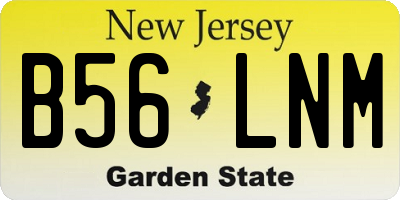 NJ license plate B56LNM