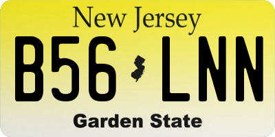 NJ license plate B56LNN
