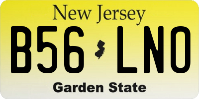 NJ license plate B56LNO