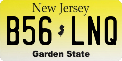 NJ license plate B56LNQ