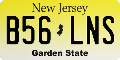 NJ license plate B56LNS