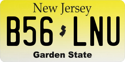 NJ license plate B56LNU